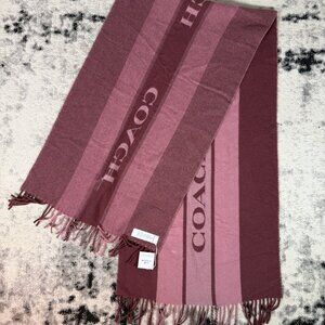 BNWT Coach Varsity Strip Oversized Muffler Wool Scarf